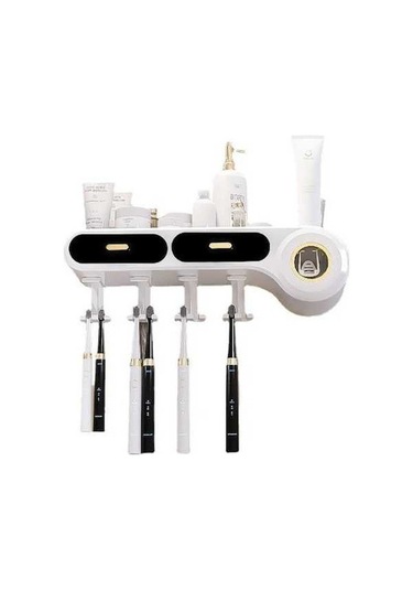 Bosphorusboutique02 Türkçe Otomatik Diş Macunu Sıkacağı Ve Diş Fırçası Saklama Kutusu Seti Diğer