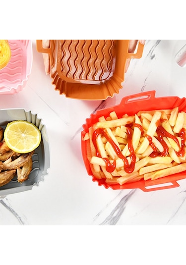 Ninja Air Fryer Gray Gri İçin Dikdörtgen Silikon Kap