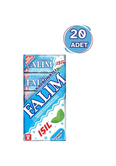Falım Işıl Karbonat ve Nane Aromalı Şekersiz Sakız 5 x 20'li