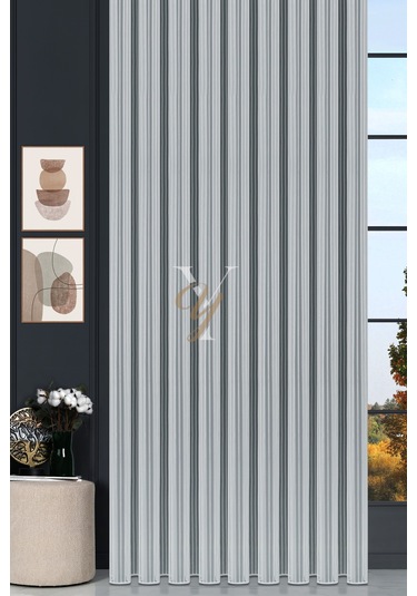 Simli Çift Makarna Tül Perde 2201 V-altın Altın