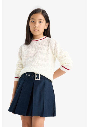 Defacto 26k801002078 Ekru Kız Çocuk Kazak E7740a8/er233 Ekru