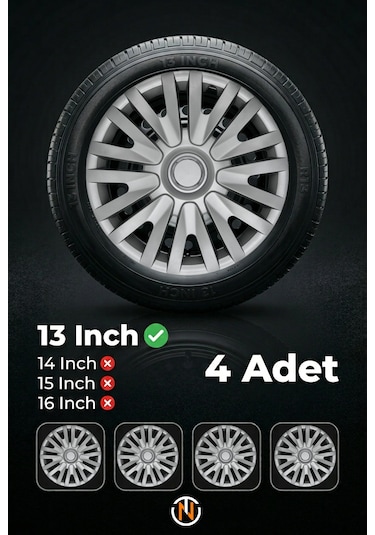 Renault R 9 Broadway 13 İnç Jant Kapağı Takım Gri G110