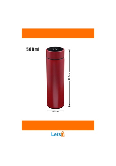 Dijital Sıcaklık Göstergeli Paslanmaz Çelik Termos 500 Ml Çok Renkli