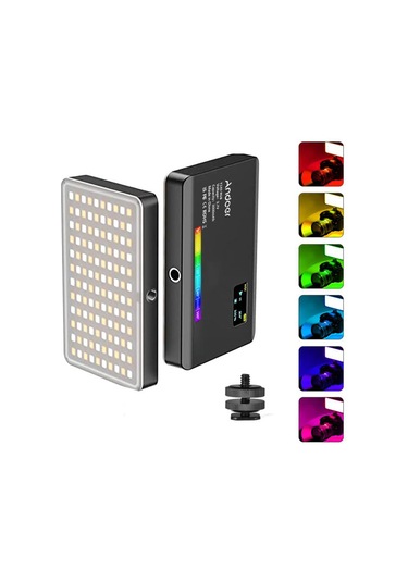 Andoer Y140 Rgb Şarj Edilebilir Fotoğraf Led Video Işığı Siyah Siyah