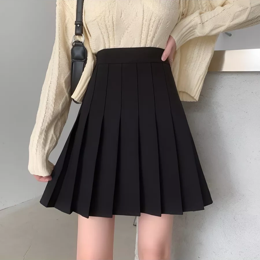 Odezda Vb Pileli Pileli Etek Şort Yazlık 164860388 Siyah Melanj