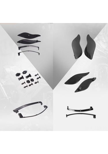 Geeroyoo Harley Davidson İçin Abs Malzeme Siyah Yan Kanatlık Kit - 300x78mm