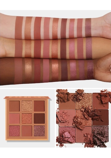 Mod Göz Farı Paleti 9'lu Mat Göz Farı Paleti Parıltılı Göz Farı Makyaj Nude 01 C01