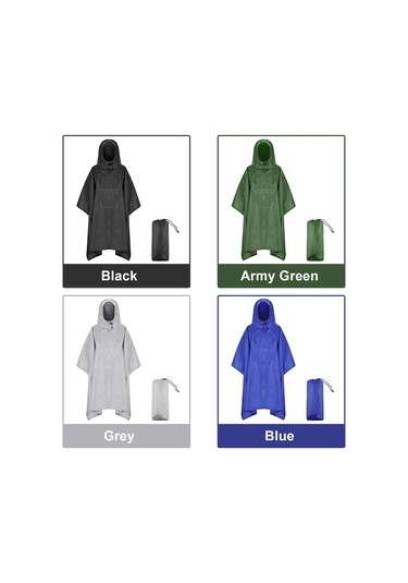 Geeksen Hafif Su Geçirmez Yağmurluk - Geniş Kenarlıklı, Cep Ve Taşıma Çantası İle Mavi