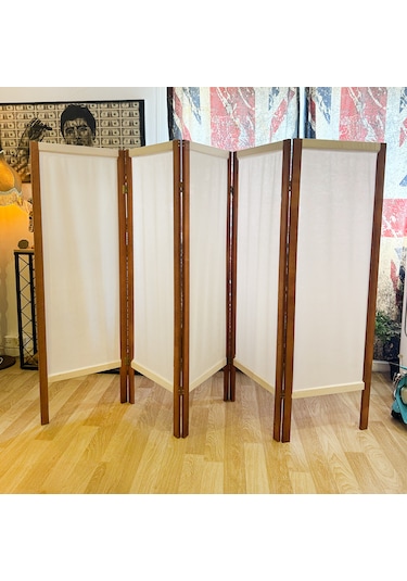 Ahşap Paravan Seperatör 5 Kanatlı Ara Bölme Dekoratif 5395
