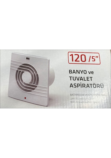 120'lik Banyo Tuvalet Aspiratör Havalandırma Fanı 12 CM Çaplı