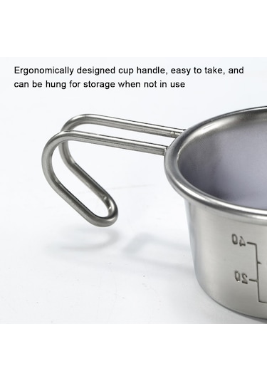 Teltree 304 Paslanmaz Çelik Sierra Bardak, Dış Mekan Kamp Malzemesi, Isıtılabilir, Ölçü Ölçekli, Taşınabilir, Çok Amaçlı 60ml Gümüş