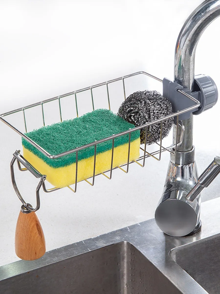 Hazdev Mutfak Ve Banyo İçin Musluklu Sünger Tutucu 209358541 Gri