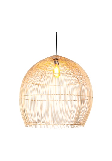 Balon Rattan Avize Saman Sarısı