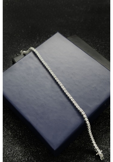 Parmas Design Su Yolu Zirkon Taşlı 925 Ayar Gümüş Kadın Bileklik