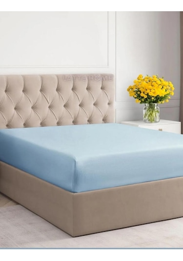 Gercella 180x200+30 Çift Kişilik Lastikli Çarşaf Mavi