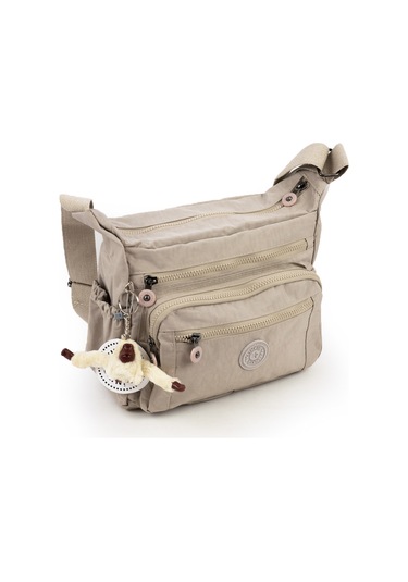 Krinkıl / Klinkır Su Geçirmez Kumaş Çok Gözlü Çapraz Kol Ve Omuz Postacı Çantası Taş Rengi 5835 Taş