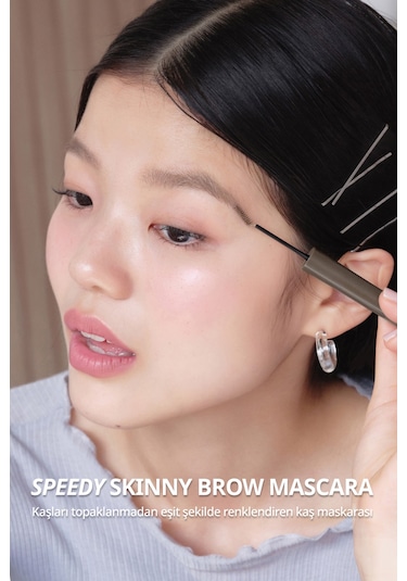Özel Fırça Tasarımlı, Yoğun Pigmentli Kaş Maskarası Perıpera Speedy Skinny Brow Mascara 05 Peony Ash 05