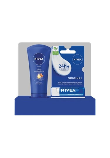 Nivea Yoğun Nemlendirici El Kremi 75 ML + 24H Nemlendirici Dudak Bakım Kremi