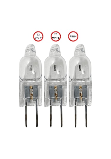 3 Adet Ledvance 12volt 20w Sarı Işık G4 Duylu Fırın Ampulü