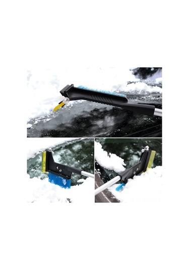 Ulzyvf Araç Kar Kazıyıcı - Uzatılabilir Alüminyum Fırça Ve Çekiçli - Boya Koruyucu