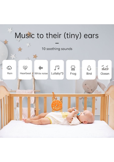 Konesam K6 Bebek Beyaz Gürültü Uyku Makinesi: 10 Müzik, 3 Zamanlayıcı, Led Gece Lambası, Taşınabilir Ve Şarj Edilebilir Turuncu Turuncu