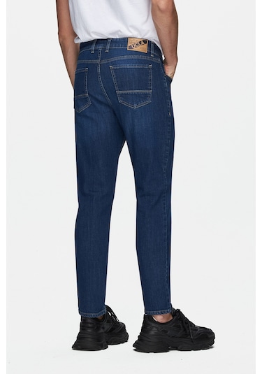 Ucla Fausto Mavi Denim Nakışlı Standard Fit Erkek Pantolon Mavi