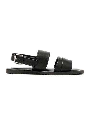 The Sandals Factory Black Sandalet Erkek M7718 The Sandals Factory Leather Upper Sandals Black