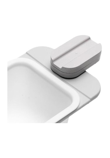 Suntek Yurt Masası Için Plastik Mini Çöp Kutusu Dönen Yaratıcı Beyaz Gri Beyaz - Gri