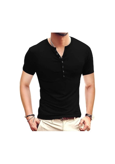 Siyah 2022 Yaz Yeni Erkek Giyim Moda Erkek Tişört Kısa Kollu Erkek Tişört Düz Renk Üstleri Siyah