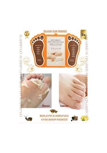 Ayak Peeling Maskesi 5 Li Soyulma Etkili, Ölü Deri Temizleyici Ve Pürüzsüzleştirici Bakım