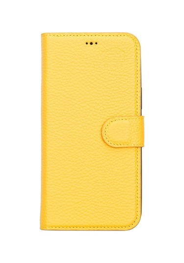 Apple İphone 13 Pro Max Uyumlu Deri Cüzdanlı Kılıf Fl12 Sarı