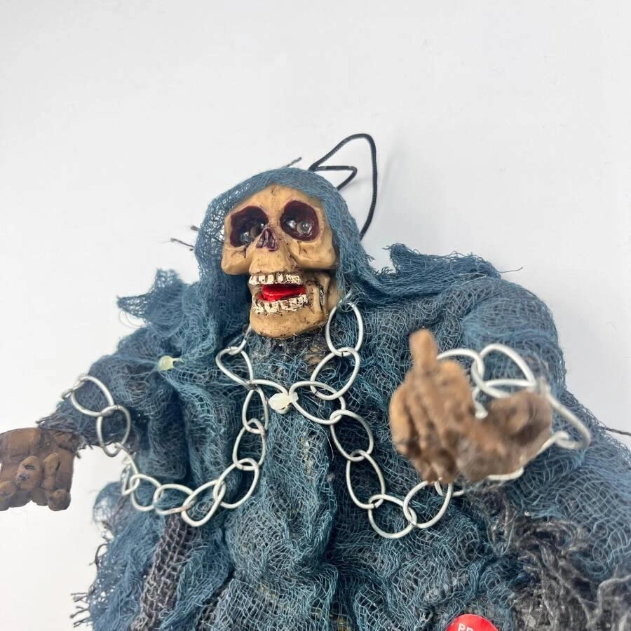 Halloween Cadılar Bayramı İskelet Korkuluk Işıklı Sesli 30 Cm Yeşil. Korku Aksesuarı Diğer