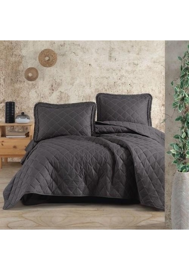 Clasy Çift Kişilik Yatak Örtüsü Tafana Antrasit