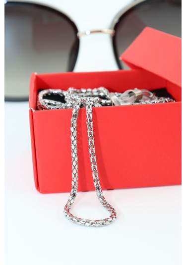 Çelik Gümüş Renk. Gözlük Zinciri. Özel Tasarım Steel. Gözlük İpi. Gözlük Askısı. Unisex Gümüş