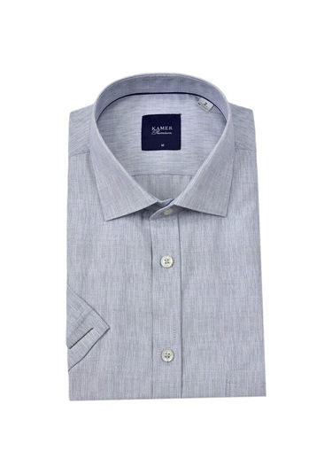 Erkek Klasik Çizgili Kısa Kol Gömlek 9493 Bgl-st04580 İndigo