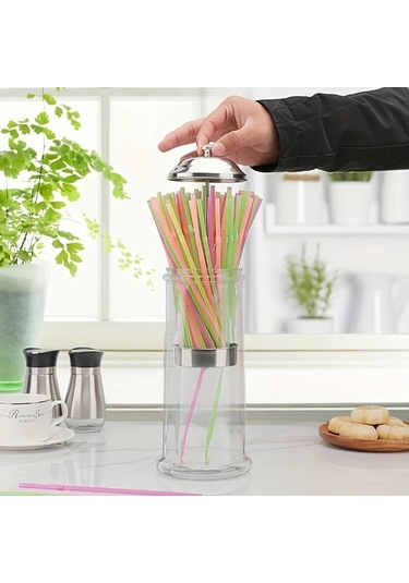 Brightnova 1pc Paslanmaz Celik Ve Cam Pipet Tutucu Organizer Buyuk Kapasiteli Mutfak Tezgah Saklama Cihazi Saglam Hijyenik Tasarim -