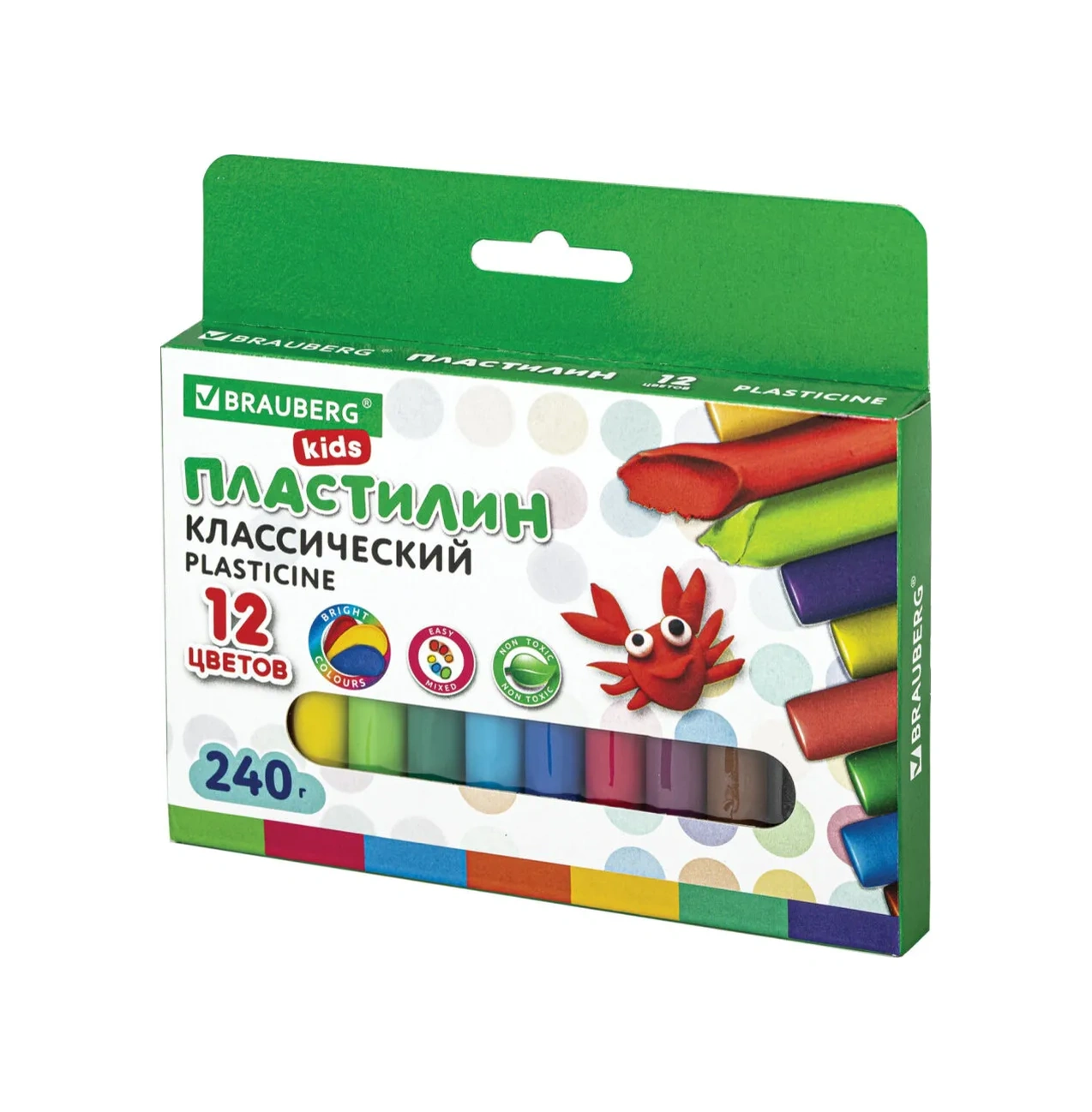 Brauberg Klasik Yumuşak Oyun Hamuru, Çocuklar İçin 12 Renk, 240 G 140138325 Kırmızı