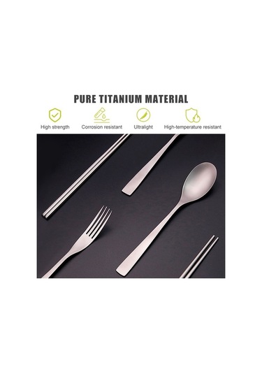 Tongxida Titanyum Ütülenmiş Üçlü Set: Kaşık, Çatal, Çubuk - Ultra Hafif, Anti Kayma, Yiyecek Açısını Korur - Kamp, Yürüyüş, Se Çok Renkli