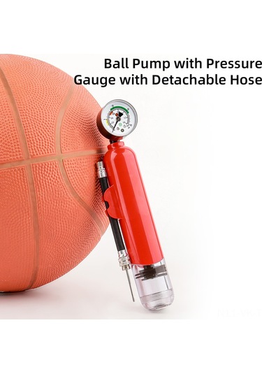 Vkemall Kırmızı Mini Abs Hava Pompa, 1.4bar Hızlı Şişirici, Basketbol Futbol İçin Taşınabilir Plastik Şişirici