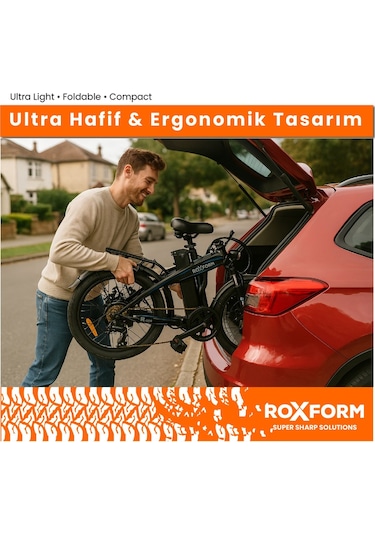 Roxform R-100 Elektrikli Katlanabilir Bisiklet 20 İnç Şehir Bisikleti Siyah