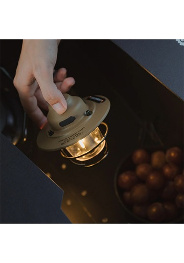 Aubyhe Güneş Tenekesi Desenli Kamp Lambası, Ipx4 Su Geçirmez, 4 Seviye Işık Ayarı, 1200mah Pil, 5-80 Saat Süre, Yeşil Rengi Koyu Yeşil