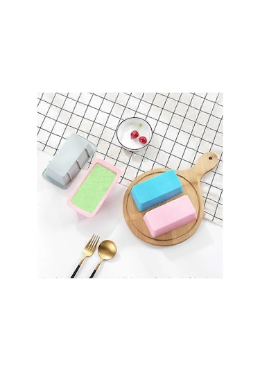 6 Adet Kek Silikon Tost Ekmeği Kalıbı Dikdörtgen Buz Tepsisi Kalıbı Pembe Çok Renkli