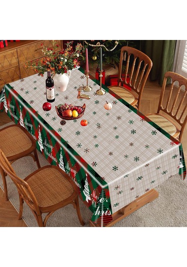 Homyl Yılbaşı Tek Kullanımlık Masa Örtüsü Tatil Su 1 Adet Kar Tanesi