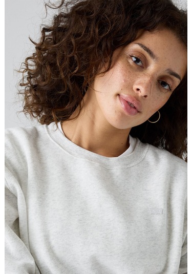 Levi's Oversize Basic Yuvarlak Yaka Gri Kadın Sweatshirt - A5942-0006 Gri