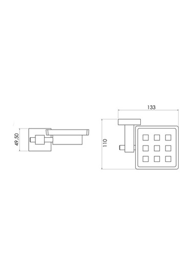Eca - Serel Diagonal Katı Sabunluk - 140104002- Krom