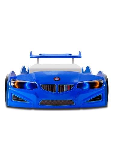 Gt2 - Arabalı Yatak - Araba Yatak, Işıklı, Mavi Tek Kişilik