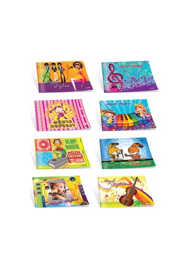 Çınar Karton Kapak Küçük 30 Yaprak Müzik Defteri 12'li Paket