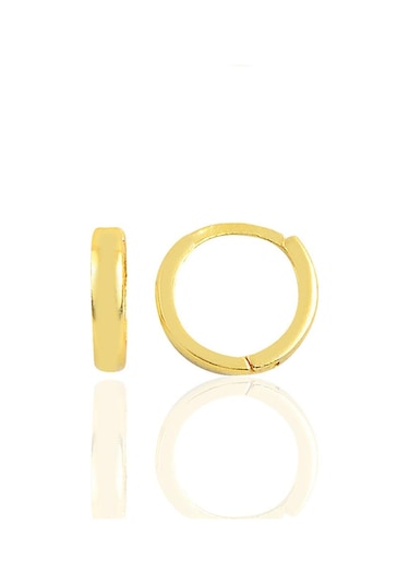 Söğütlü Silver Gümüş Altın Yaldızlı 10 Mm Halka Küpe Tragus Piercing Helix Kıkırdak Küpesi