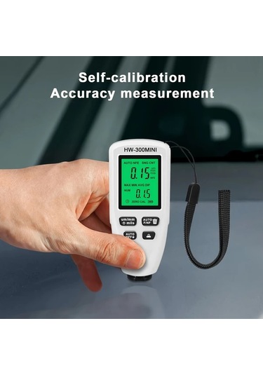 Honeybeeshop Beyaz Hw300 Mını Yüksek Hassasiyetli Kaplama Kalınlık Ölçer 15mm Lcd Ekranlı Pil İle Çalışan Abs Reçine