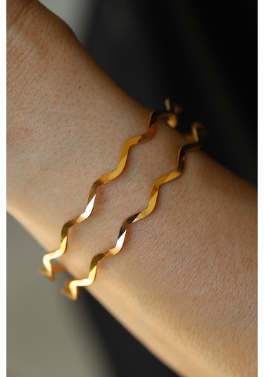 Yenigün Kuyumculuk Yatırımlık İkili Zikzak Ajda Altın Bilezik